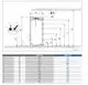 Schematische Darstellung eines Vorwärmspeichers von Bosch mit technischen Maßen und Details zur Installation. Abmessungen und Gewichte sind im unteren Bereich aufgeführt.